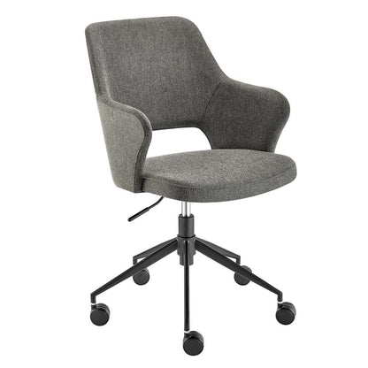 Euro Style - Darcie Fabric Office Chair, Charcoal/Black - 30394-CHAR veiw 3