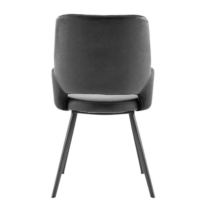 Euro Style - Desi Leatherette and Velvet Armchair, Black - 30498BLK veiw 5