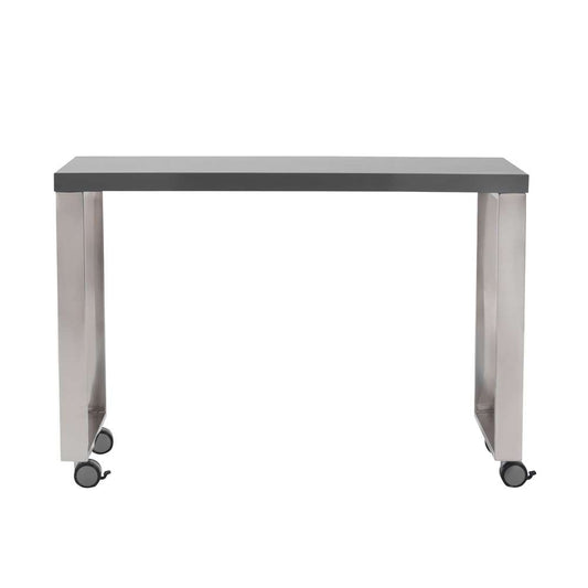 Euro Style - Dillon 40in Side Return in High Gloss Gray and Polished Stainless Steel Base - 09816GRY veiw 1