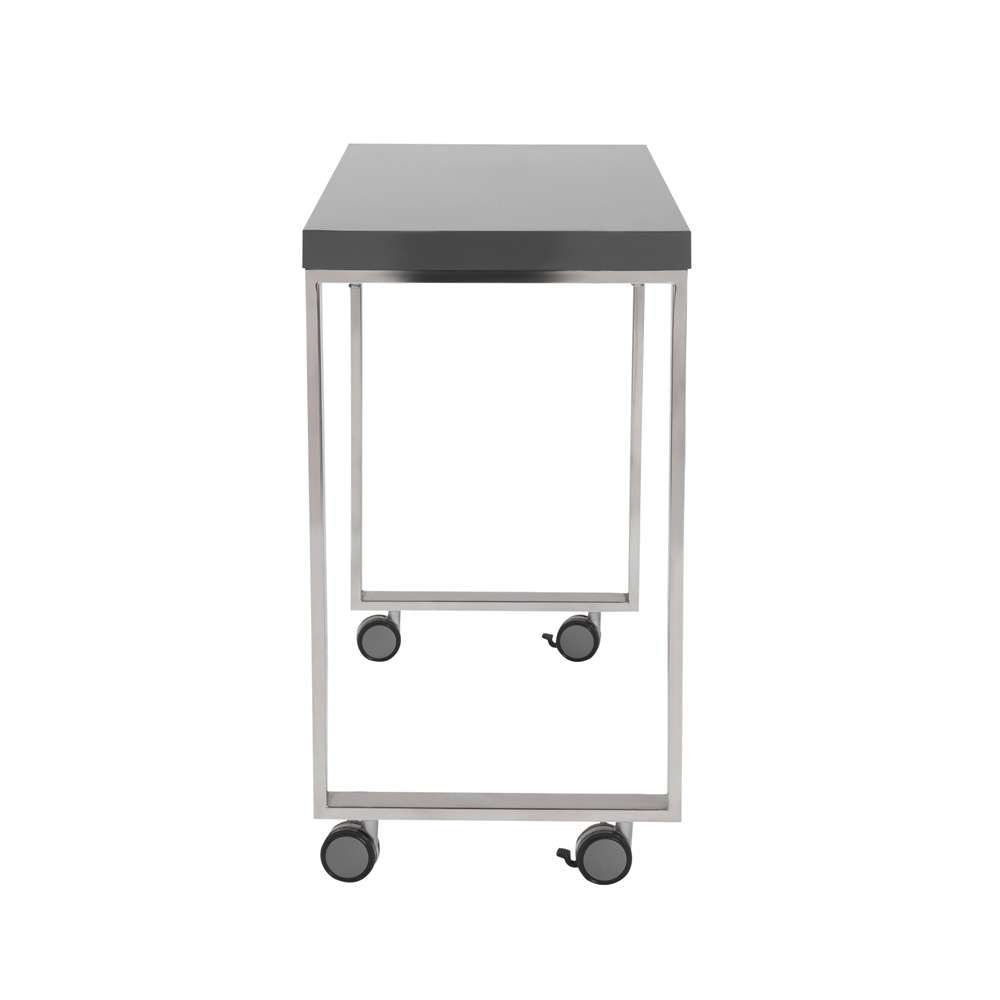 Euro Style - Dillon 40in Side Return in High Gloss Gray and Polished Stainless Steel Base - 09816GRY veiw 3