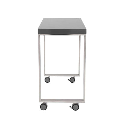 Euro Style - Dillon 40in Side Return in High Gloss Gray and Polished Stainless Steel Base - 09816GRY veiw 3