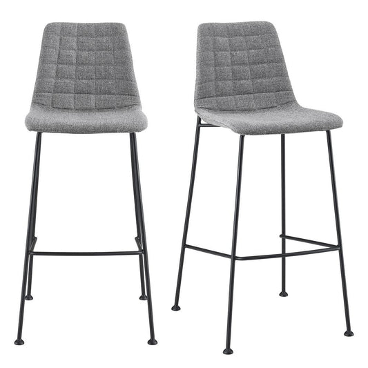 Euro Style - Elma Bar Stool, Light Gray/Matte Black - Set of 2 - 30554LTGRY veiw 1