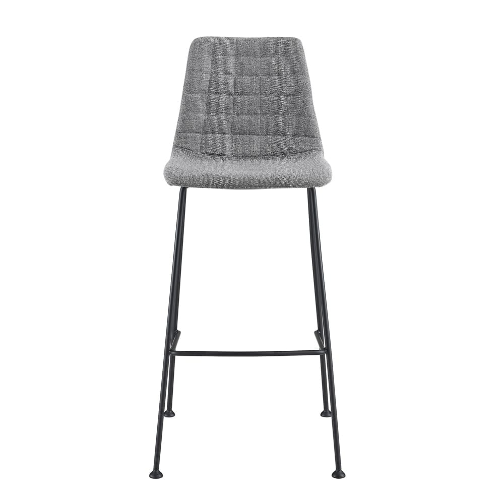 Euro Style - Elma Bar Stool, Light Gray/Matte Black - Set of 2 - 30554LTGRY veiw 2