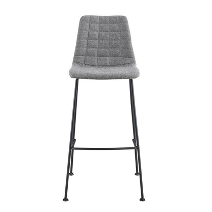Euro Style - Elma Bar Stool, Light Gray/Matte Black - Set of 2 - 30554LTGRY veiw 2