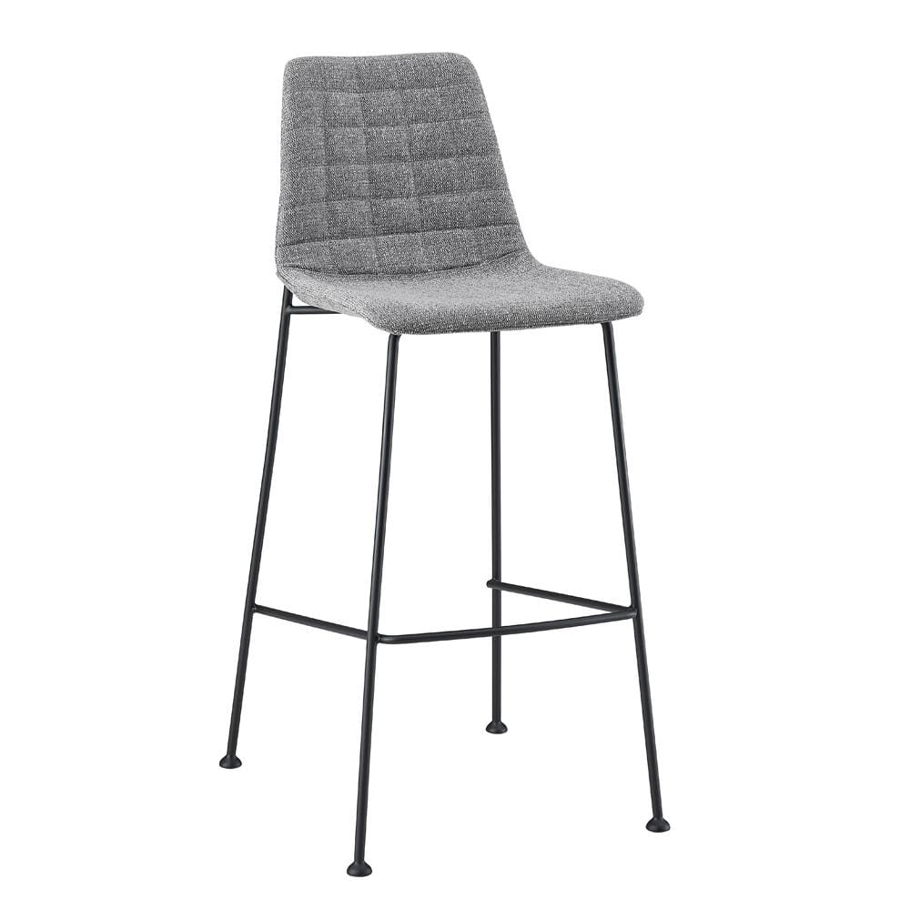 Euro Style - Elma Bar Stool, Light Gray/Matte Black - Set of 2 - 30554LTGRY veiw 3