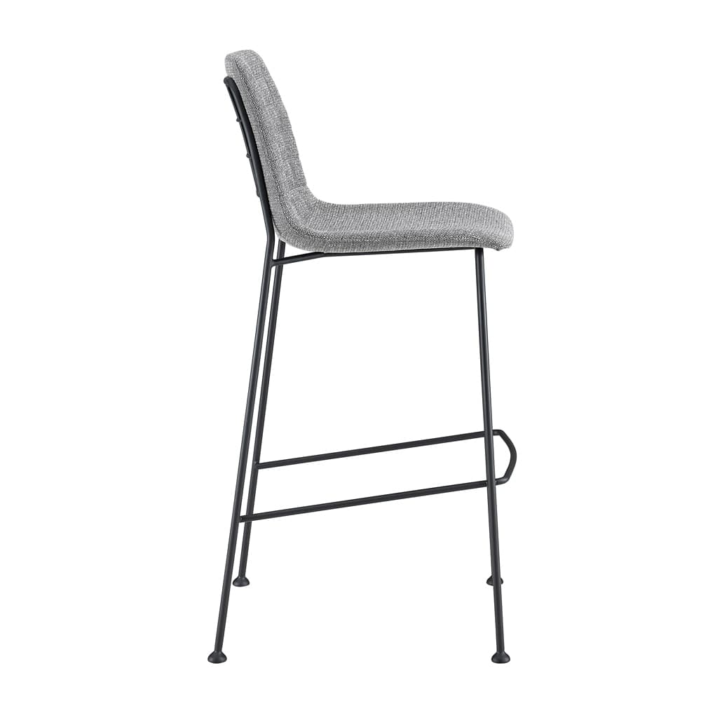 Euro Style - Elma Bar Stool, Light Gray/Matte Black - Set of 2 - 30554LTGRY veiw 4