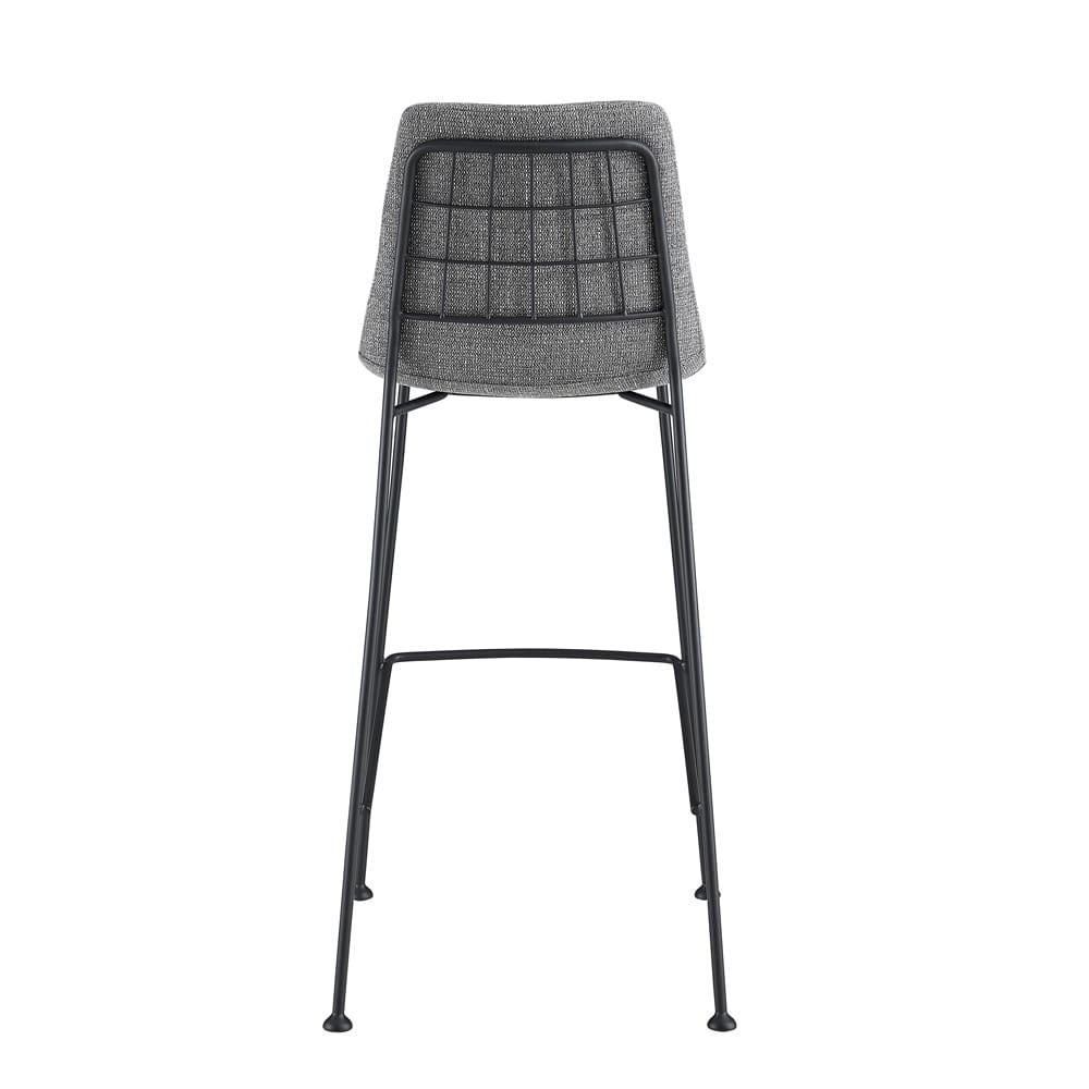Euro Style - Elma Bar Stool, Light Gray/Matte Black - Set of 2 - 30554LTGRY veiw 6