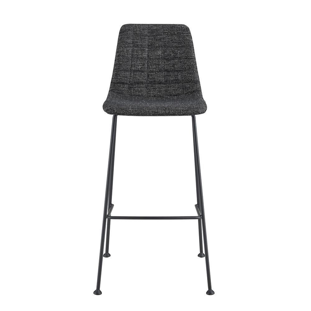 Euro Style - Elma Fabric Bar Stool, Black/Matte Black Legs - Set of 2 - 30554BLK veiw 2