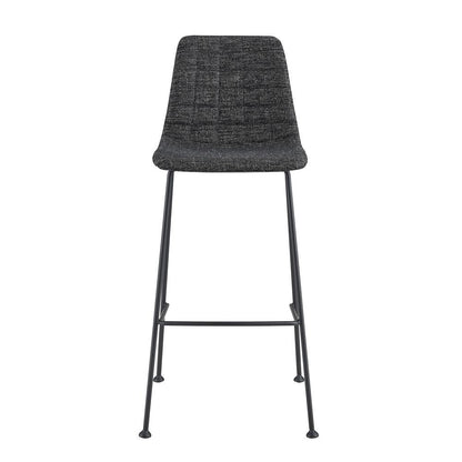Euro Style - Elma Fabric Bar Stool, Black/Matte Black Legs - Set of 2 - 30554BLK veiw 2