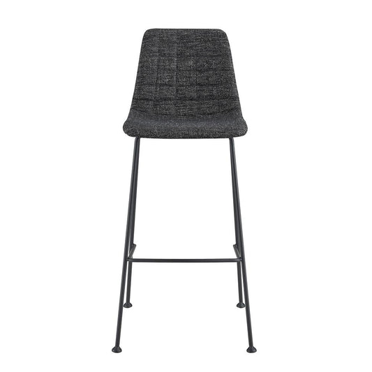 Euro Style - Elma Fabric Bar Stool, Black/Matte Black Legs - Set of 2 - 30554BLK veiw 2