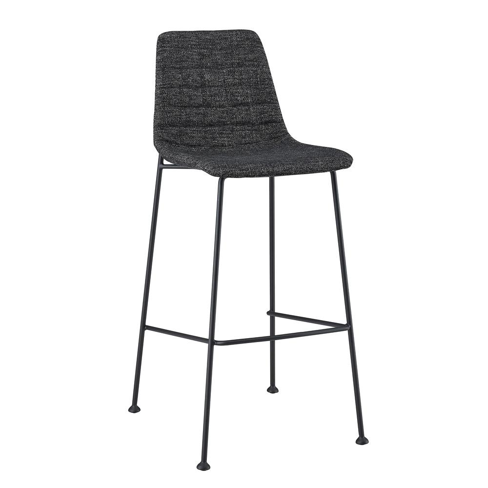 Euro Style - Elma Fabric Bar Stool, Black/Matte Black Legs - Set of 2 - 30554BLK veiw 3
