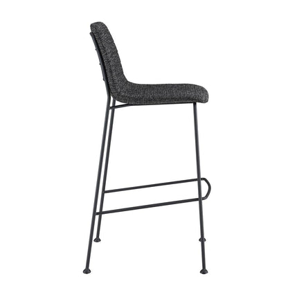 Euro Style - Elma Fabric Bar Stool, Black/Matte Black Legs - Set of 2 - 30554BLK veiw 4
