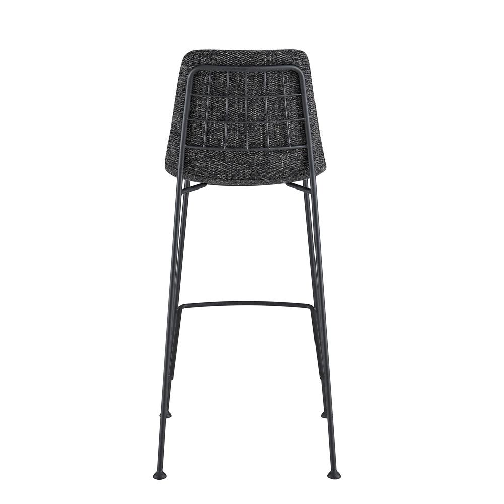 Euro Style - Elma Fabric Bar Stool, Black/Matte Black Legs - Set of 2 - 30554BLK veiw 6