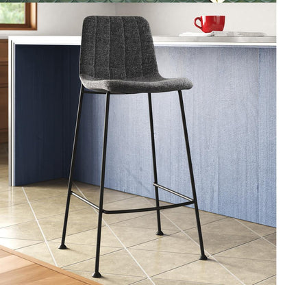 Euro Style - Elma Fabric Bar Stool, Black/Matte Black Legs - Set of 2 - 30554BLK veiw 7