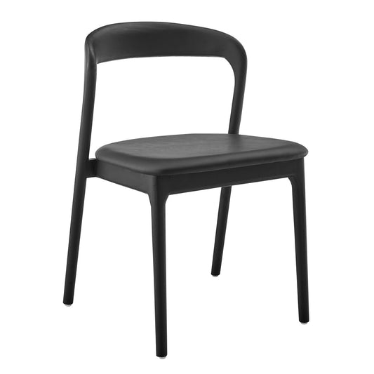 Euro Style - Estelle Leatherette Side Chair, Black - 91020-BLK veiw 2