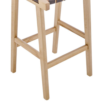 Euro Style - Evangeline Backless Counter Stool, Natural Beech/Brown Woven PU Seat - 39188-NAT veiw 5