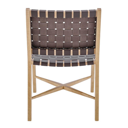Euro Style - Evangeline Regenerated Leather Side Chair, Brown/Natural Beech - 39184-NAT veiw 5