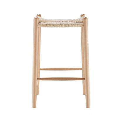 Euro Style - Evelina Counter Stool without Backrest with Natural Frame and Rush Seat Set of 1 - 39210-NAT veiw 1