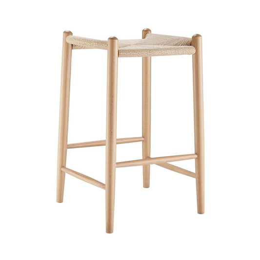 Euro Style - Evelina Counter Stool without Backrest with Natural Frame and Rush Seat Set of 1 - 39210-NAT veiw 2