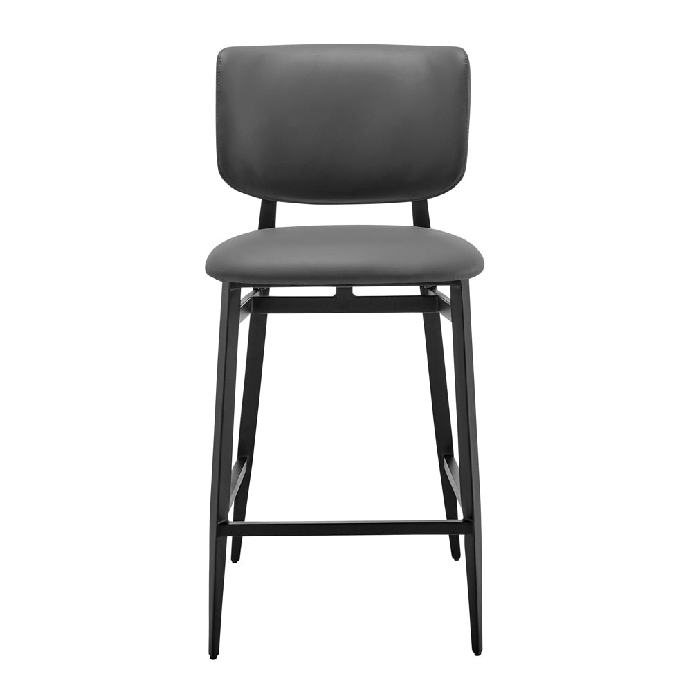Euro Style - Felipe Leatherette Counter Stool, Gray/Black - 30973-GRY veiw 1