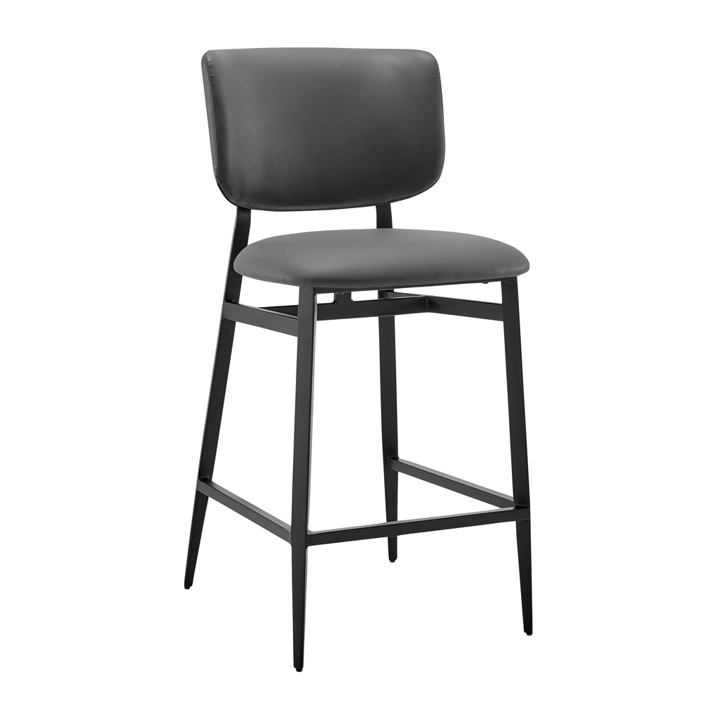 Euro Style - Felipe Leatherette Counter Stool, Gray/Black - 30973-GRY veiw 2