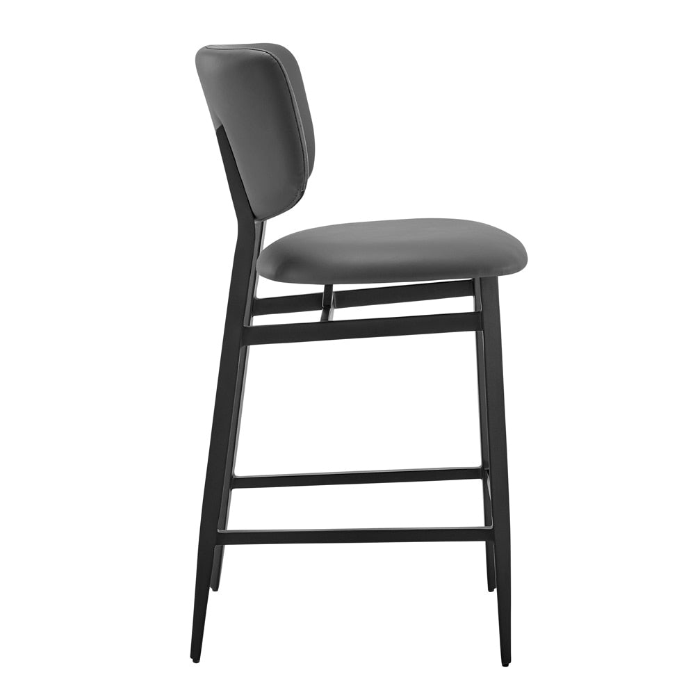 Euro Style - Felipe Leatherette Counter Stool, Gray/Black - 30973-GRY veiw 3