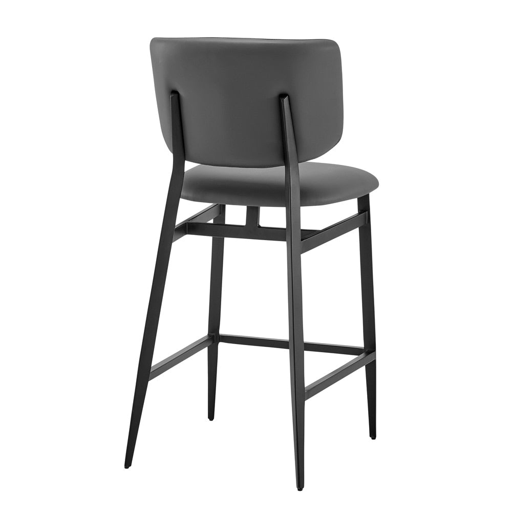 Euro Style - Felipe Leatherette Counter Stool, Gray/Black - 30973-GRY veiw 4