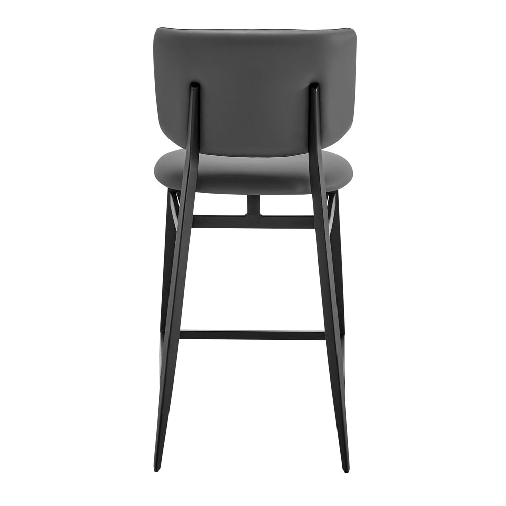 Euro Style - Felipe Leatherette Counter Stool, Gray/Black - 30973-GRY veiw 5