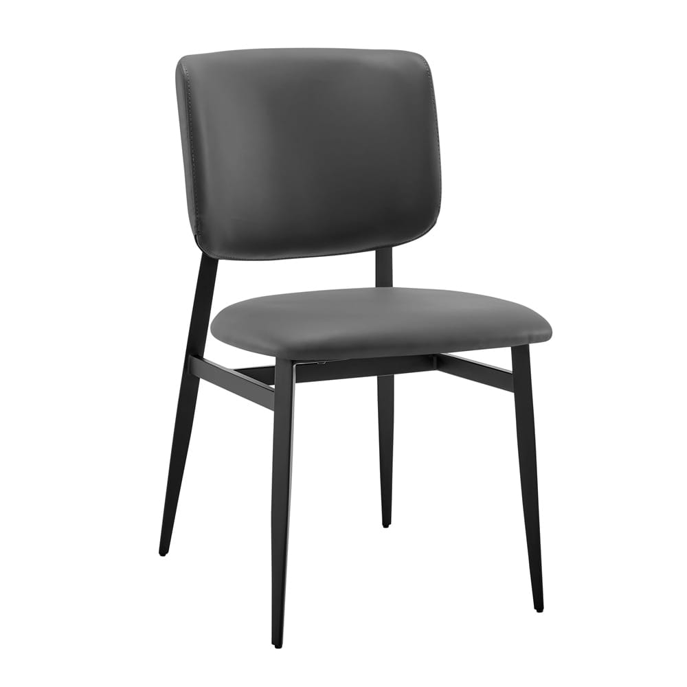 Euro Style - Felipe Leatherette Side Chair, Gray/Black - 30947-GRY veiw 2