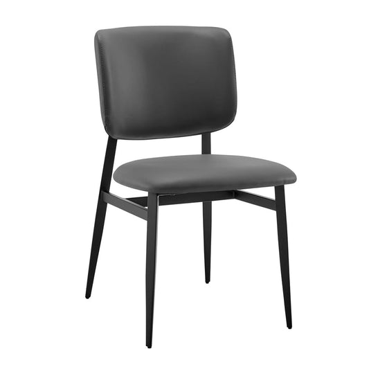 Euro Style - Felipe Leatherette Side Chair, Gray/Black - 30947-GRY veiw 2