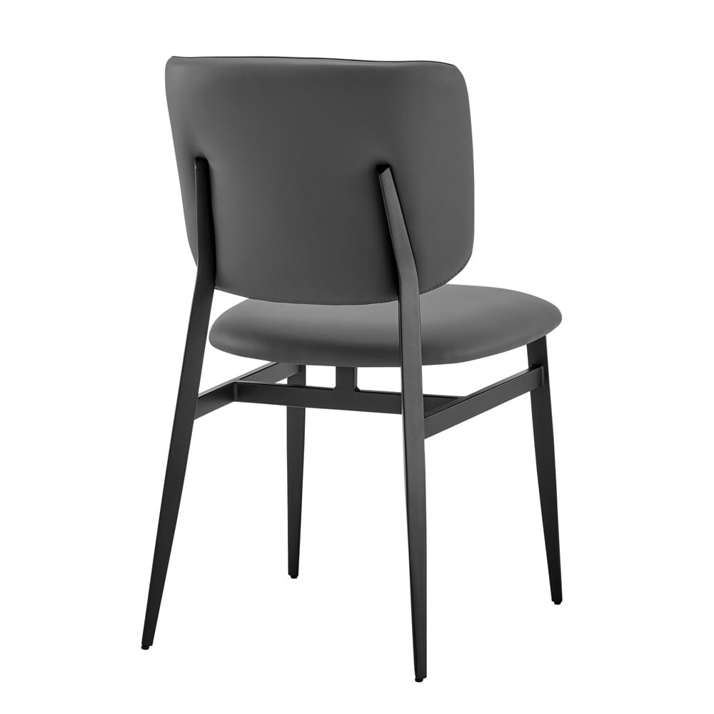 Euro Style - Felipe Leatherette Side Chair, Gray/Black - 30947-GRY veiw 4