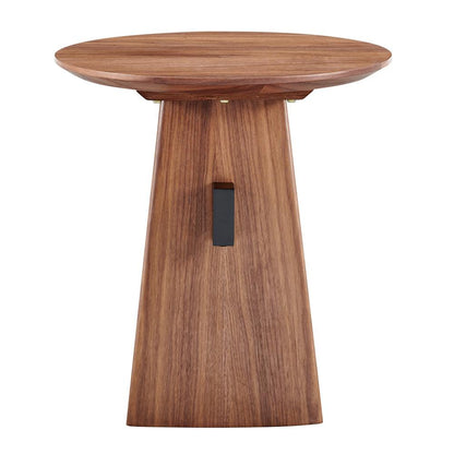 Euro Style - Folke 20inW Round Side Table, Walnut with Matte Black Cross Bar - 19734-WAL veiw 2