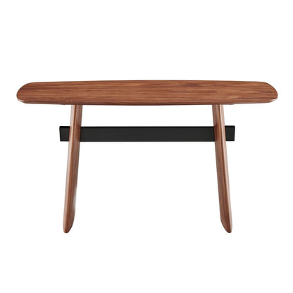 Euro Style - Folke 55inW Console Table, Walnut with Matte Black Cross Bar - 19736-WAL veiw 1