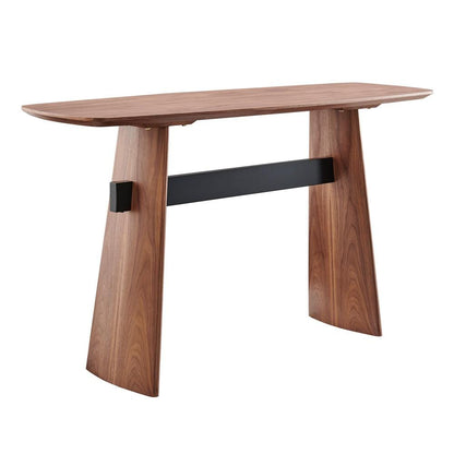 Euro Style - Folke 55inW Console Table, Walnut with Matte Black Cross Bar - 19736-WAL veiw 3