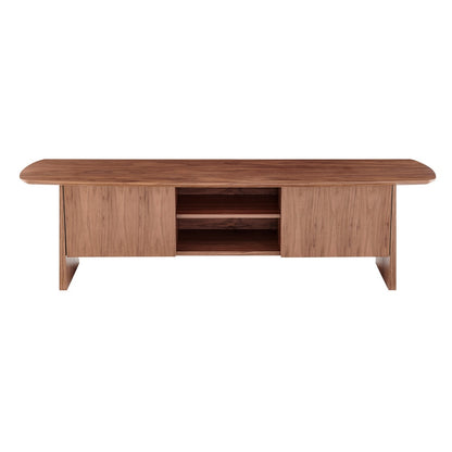Euro Style - Folke 71inW 2-Door Media Stand, Walnut - 19740WAL-KIT veiw 1