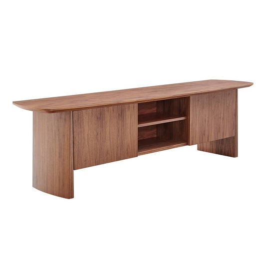 Euro Style - Folke 71inW 2-Door Media Stand, Walnut - 19740WAL-KIT veiw 2