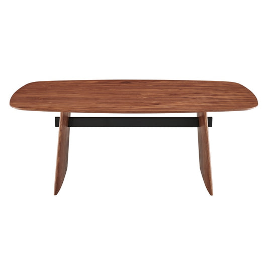 Euro Style - Folke 79inW Dining Table, Walnut/Matte Black - 19730WAL-KIT veiw 1