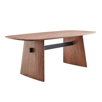 Euro Style - Folke 79inW Dining Table, Walnut/Matte Black - 19730WAL-KIT veiw 3