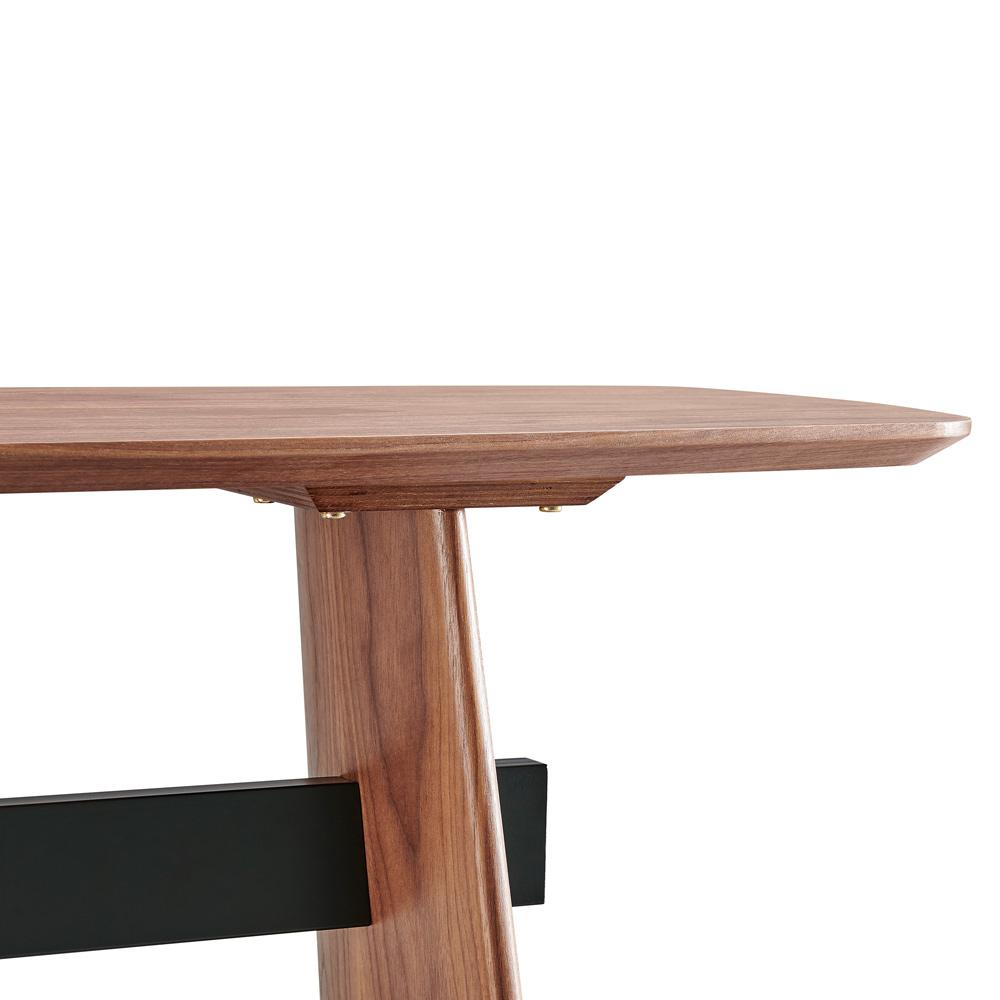 Euro Style - Folke Desk, Walnut/Matte Black Cross Bar - 19738-WAL veiw 3