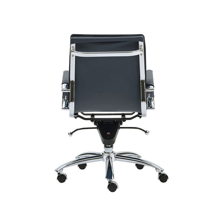Euro Style - Gunar Pro Leatherette Low Back Office Chair, Blue/Chrome - 50012-BLU view 5
