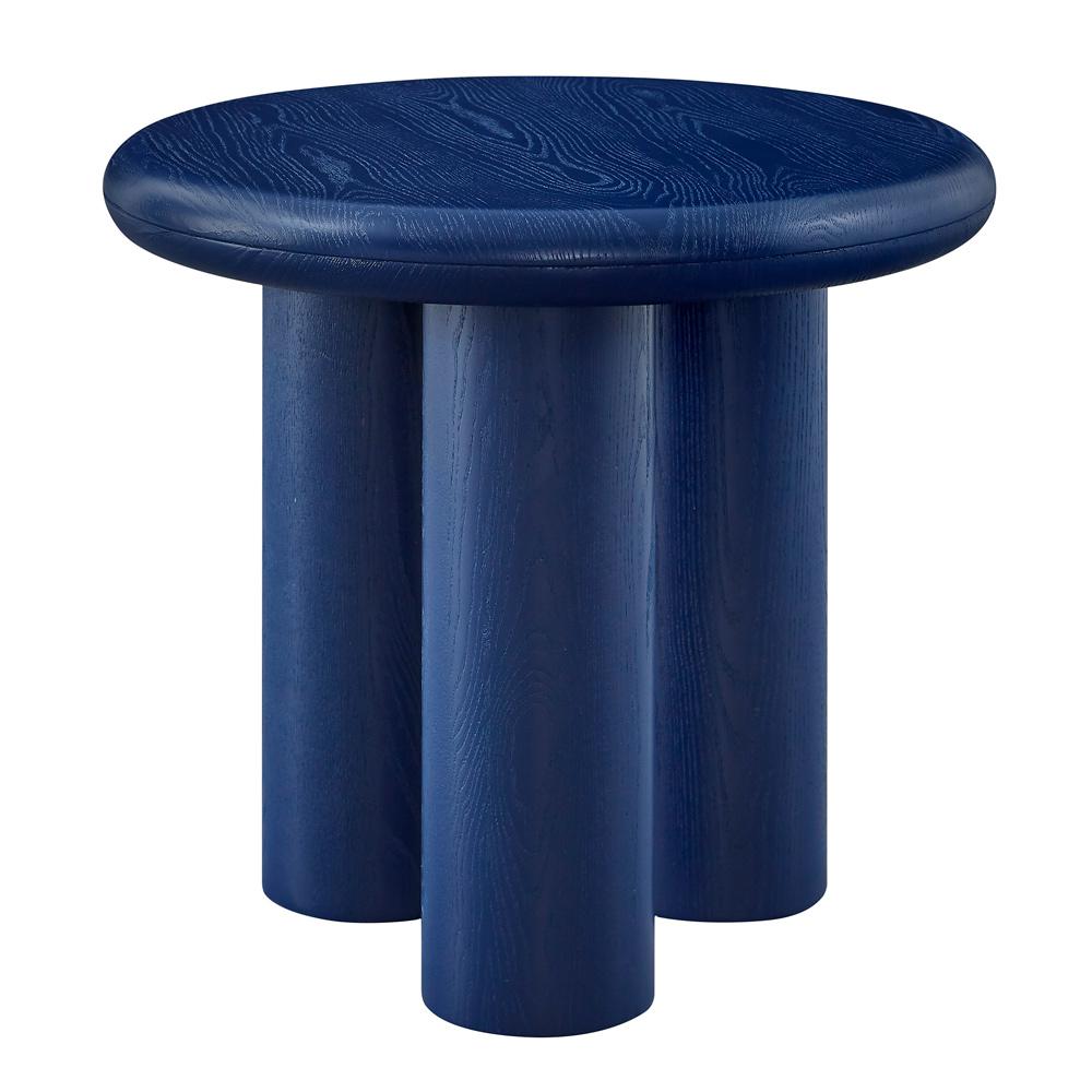 Euro Style - Gunda 24inW Round Side Table, Deep Blue - 91815BLU-KIT veiw 1
