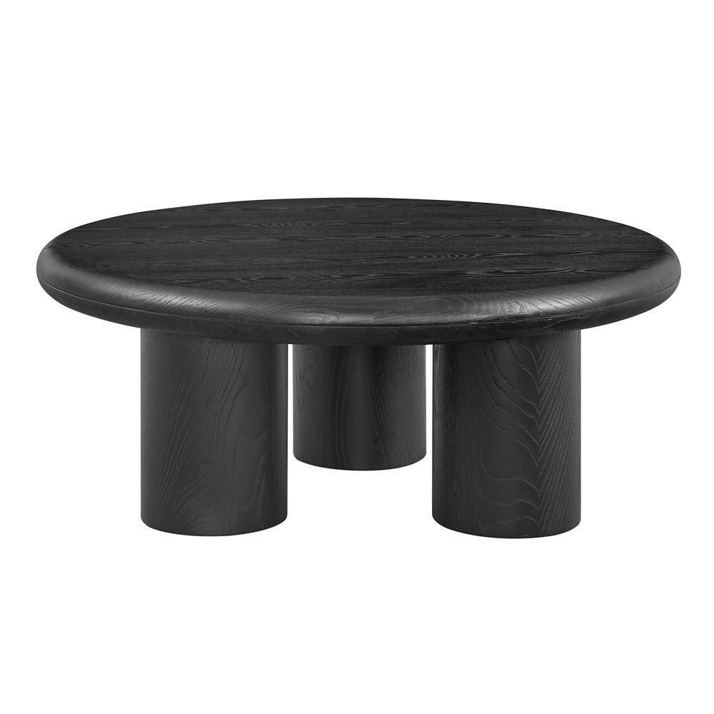 Euro Style - Gunda 36inW Round Coffee, Black - 91816BLK-KIT veiw 1