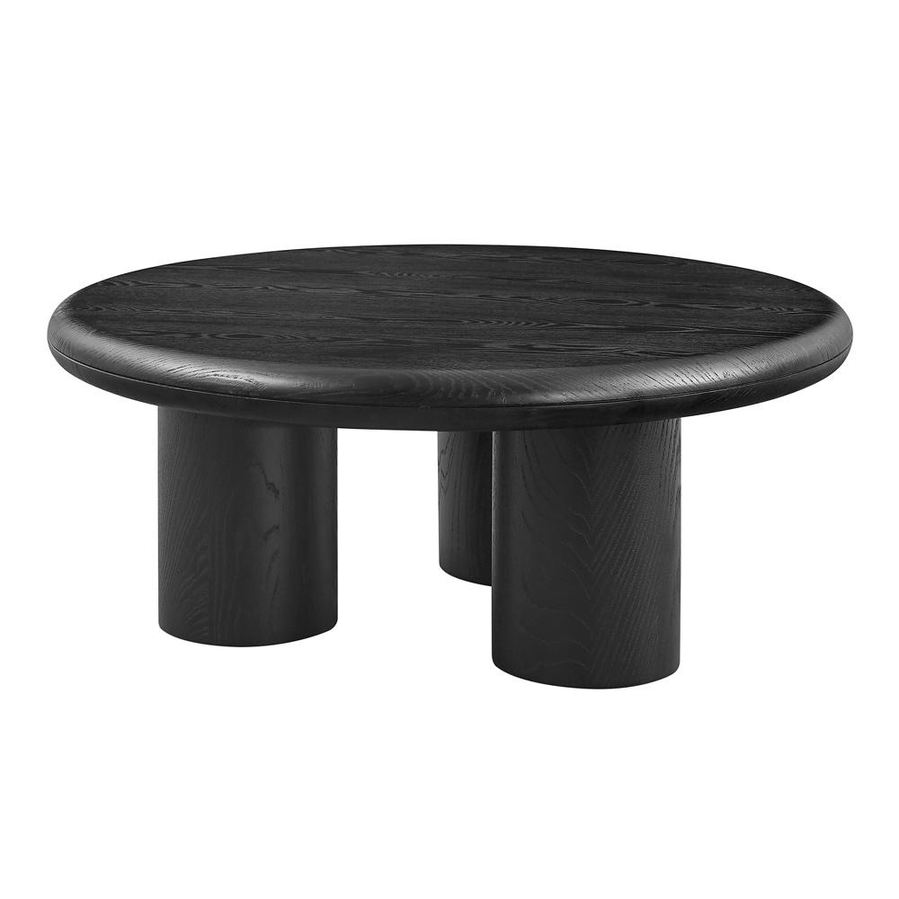 Euro Style - Gunda 36inW Round Coffee, Black - 91816BLK-KIT veiw 2