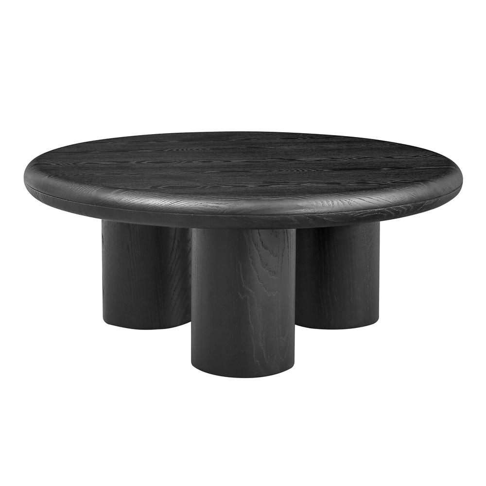 Euro Style - Gunda 36inW Round Coffee, Black - 91816BLK-KIT veiw 3