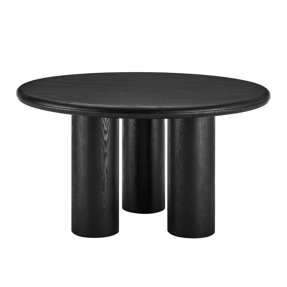 Euro Style - Gunda 53inW Round Dining Table, Black - 91818BLK-KIT veiw 1