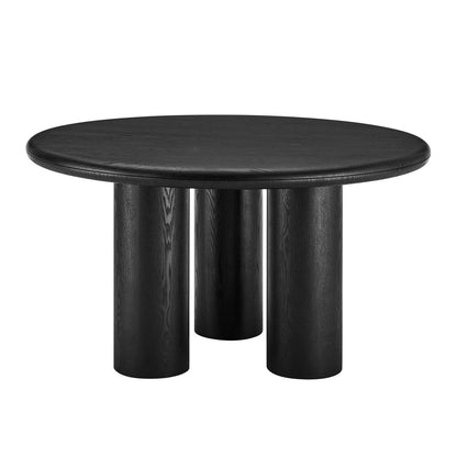 Euro Style - Gunda 53inW Round Dining Table, Black - 91818BLK-KIT veiw 1