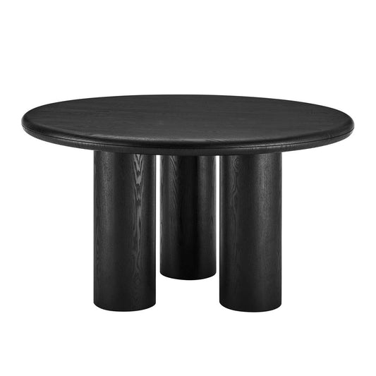 Euro Style - Gunda 53inW Round Dining Table, Black - 91818BLK-KIT veiw 1