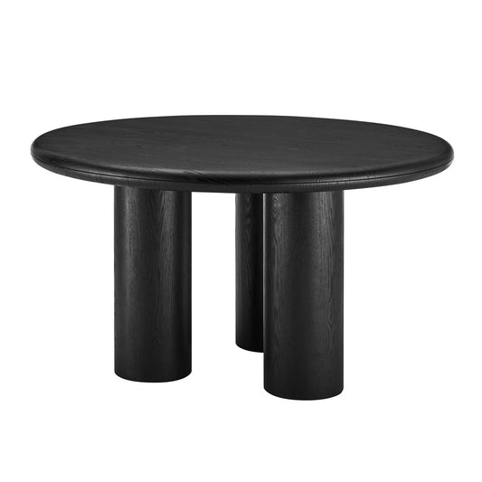 Euro Style - Gunda 53inW Round Dining Table, Black - 91818BLK-KIT veiw 2