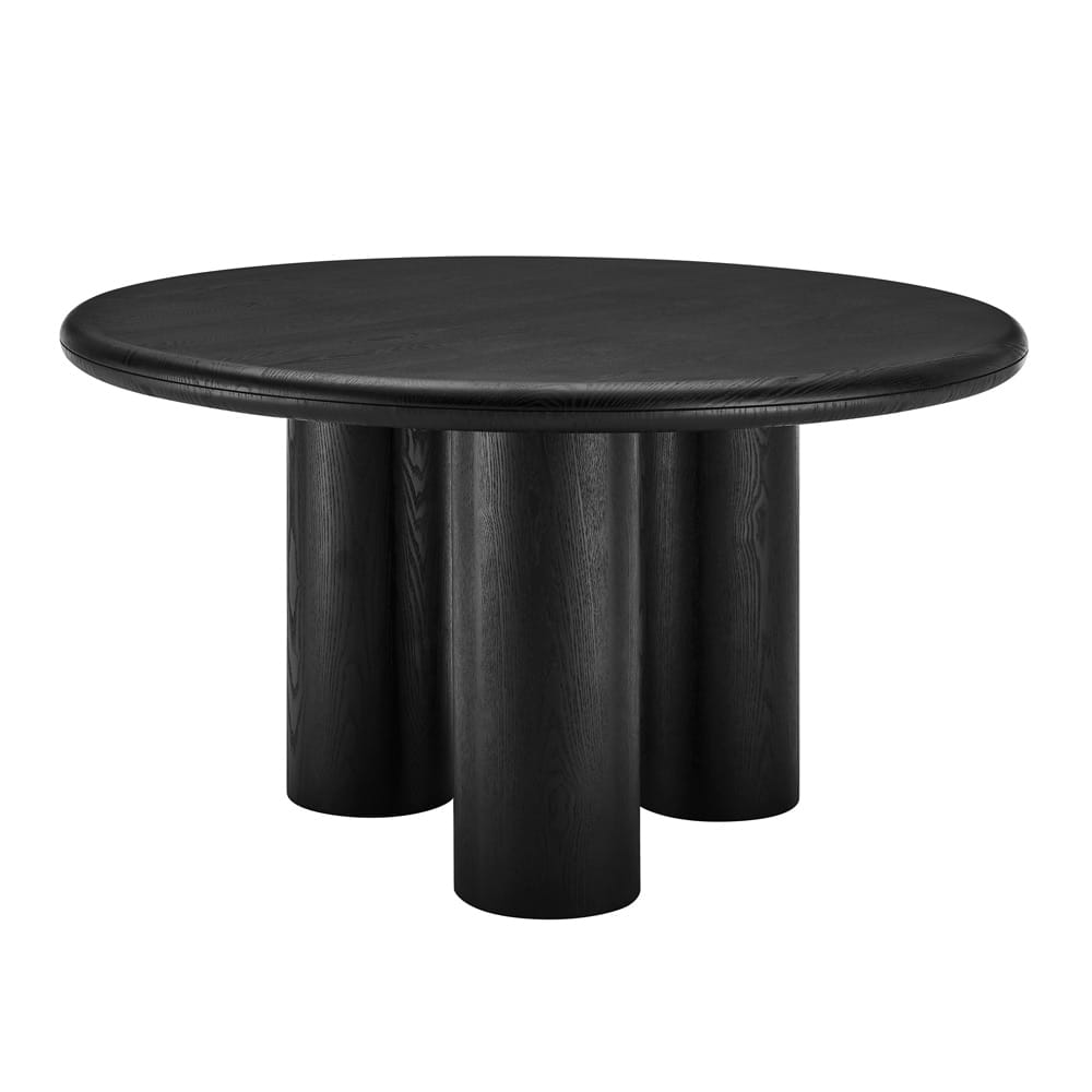 Euro Style - Gunda 53inW Round Dining Table, Black - 91818BLK-KIT veiw 3