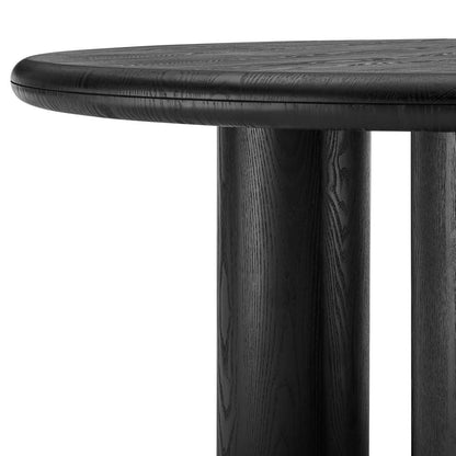 Euro Style - Gunda 53inW Round Dining Table, Black - 91818BLK-KIT veiw 4